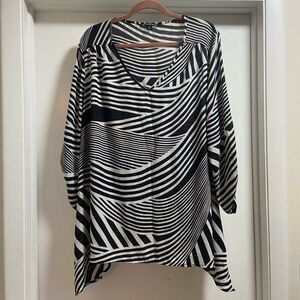 Zac & Rachel Women Black White blouse 3xl